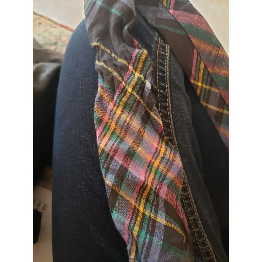 80s Blue and Pink‎ Plaid Tie